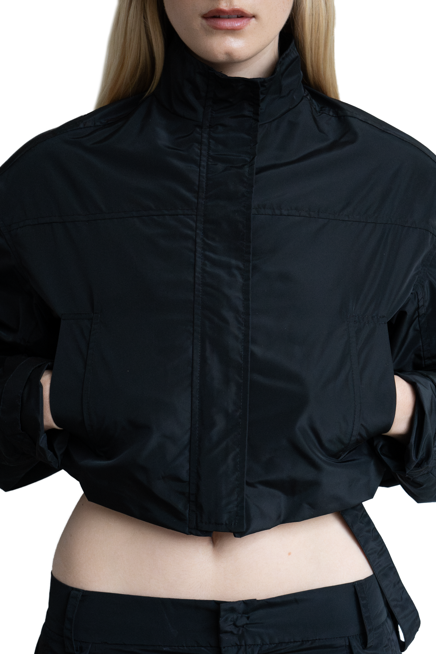 Cropped nylon Jacket