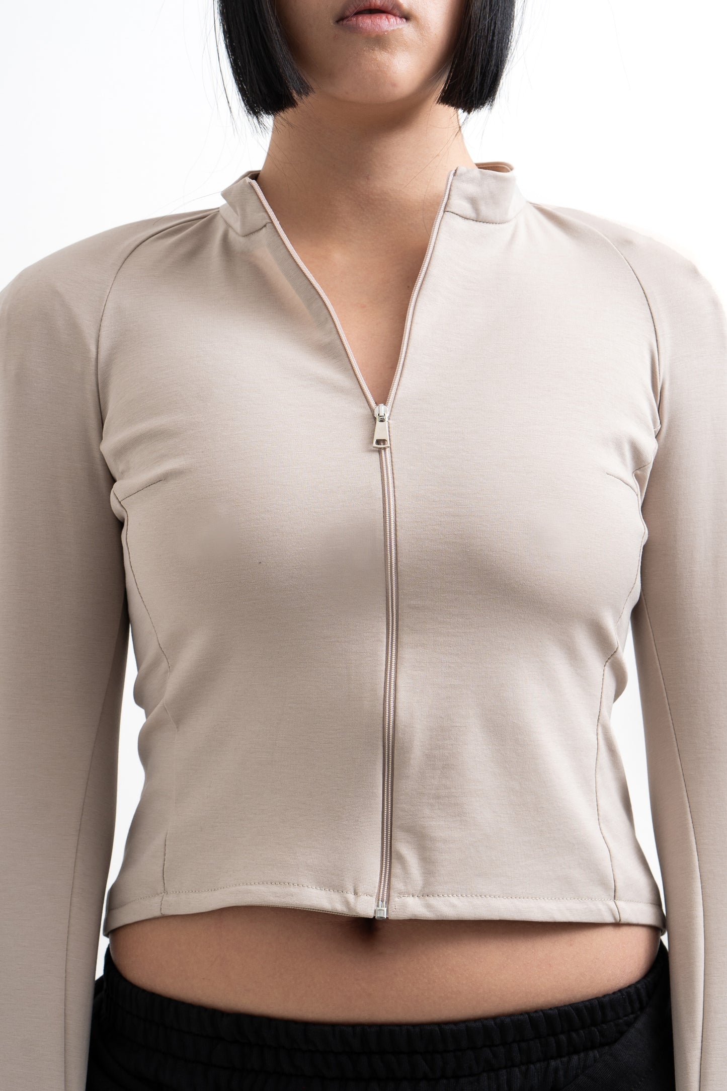 Beige Long Sleeve Top
