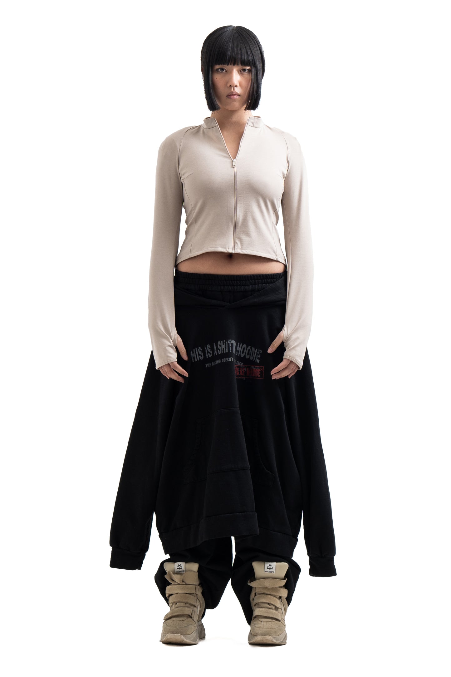 Beige Long Sleeve Top